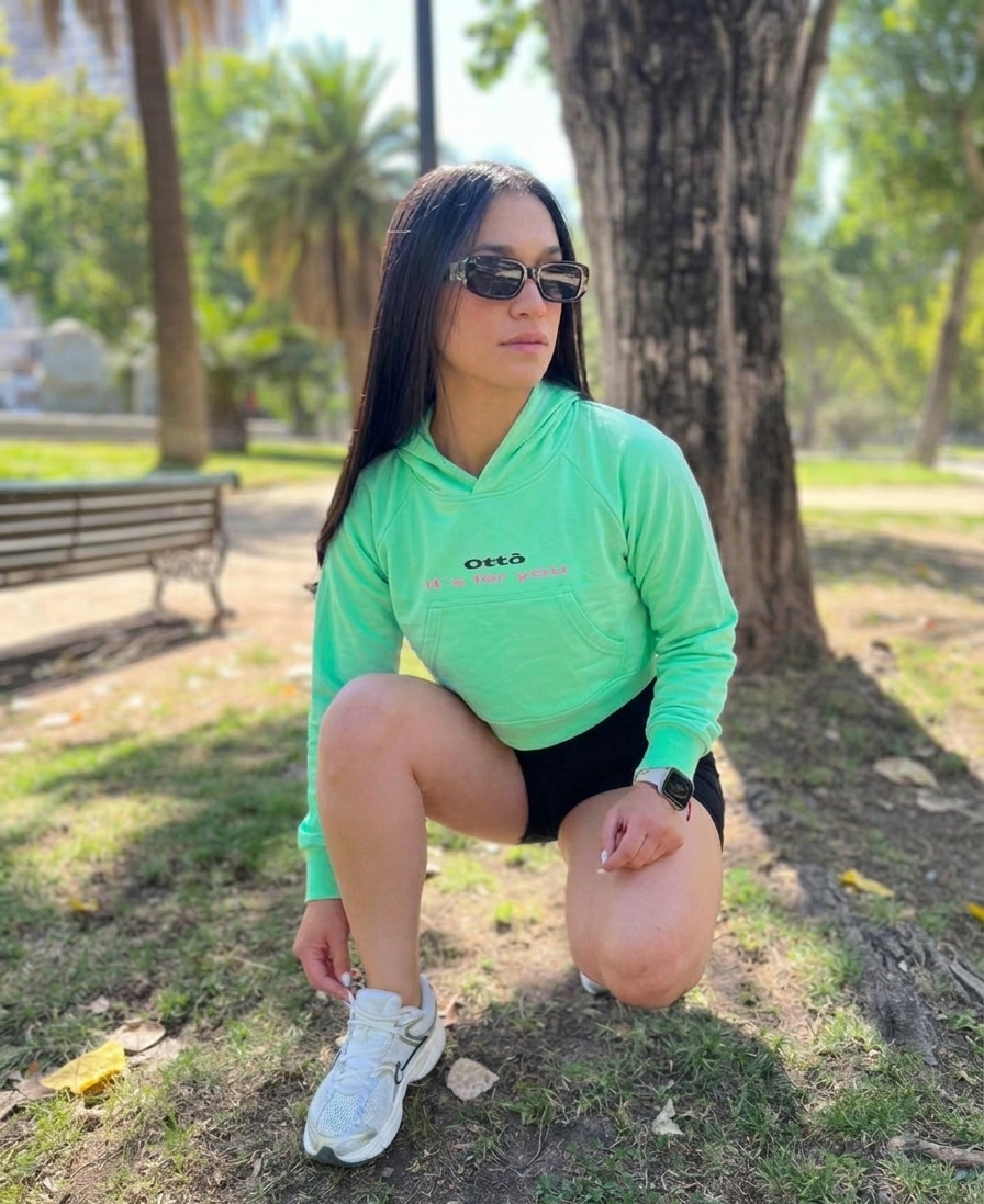 Poleron crop manga raglan