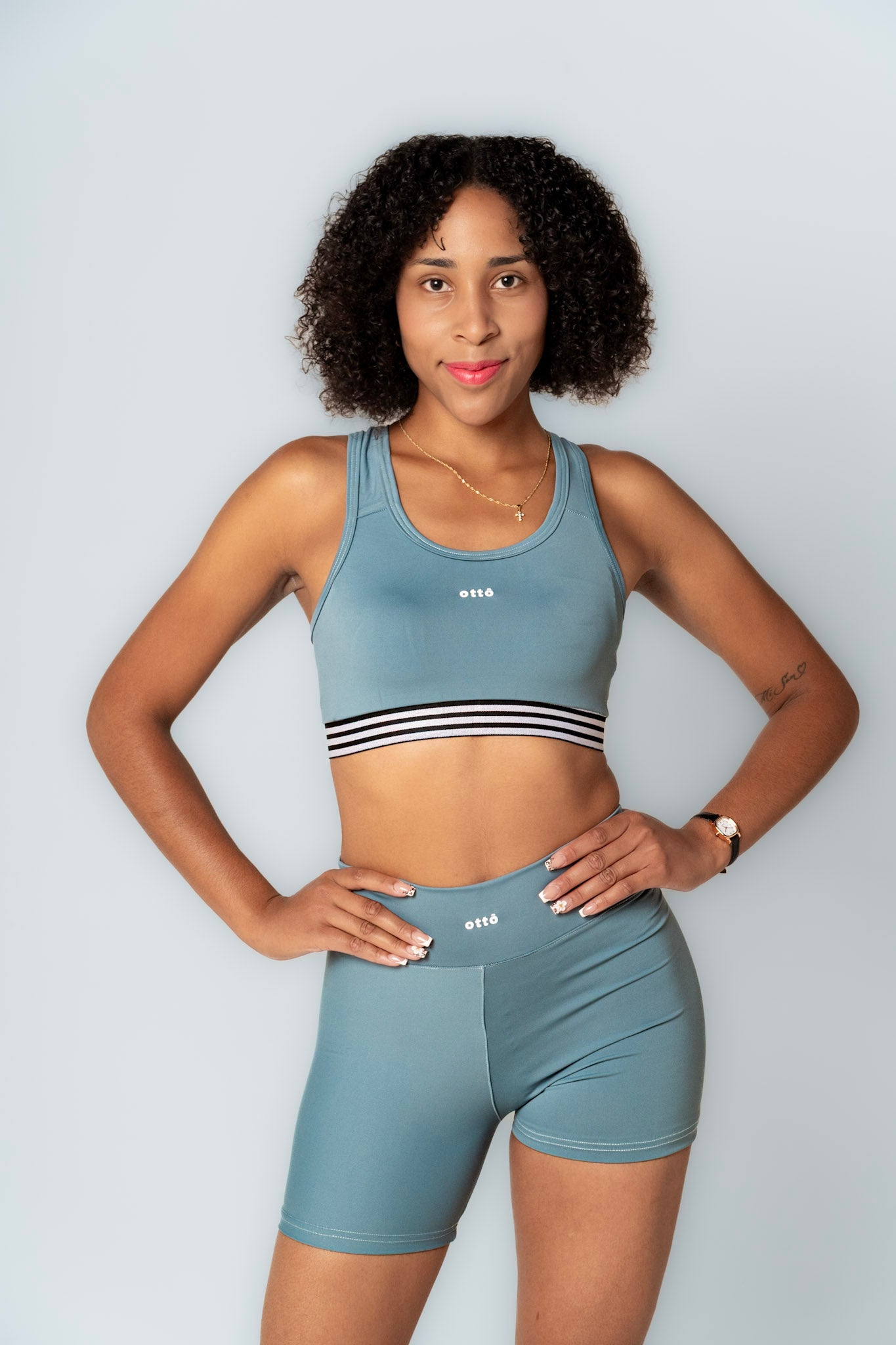 Conjunto short + top Azul acero