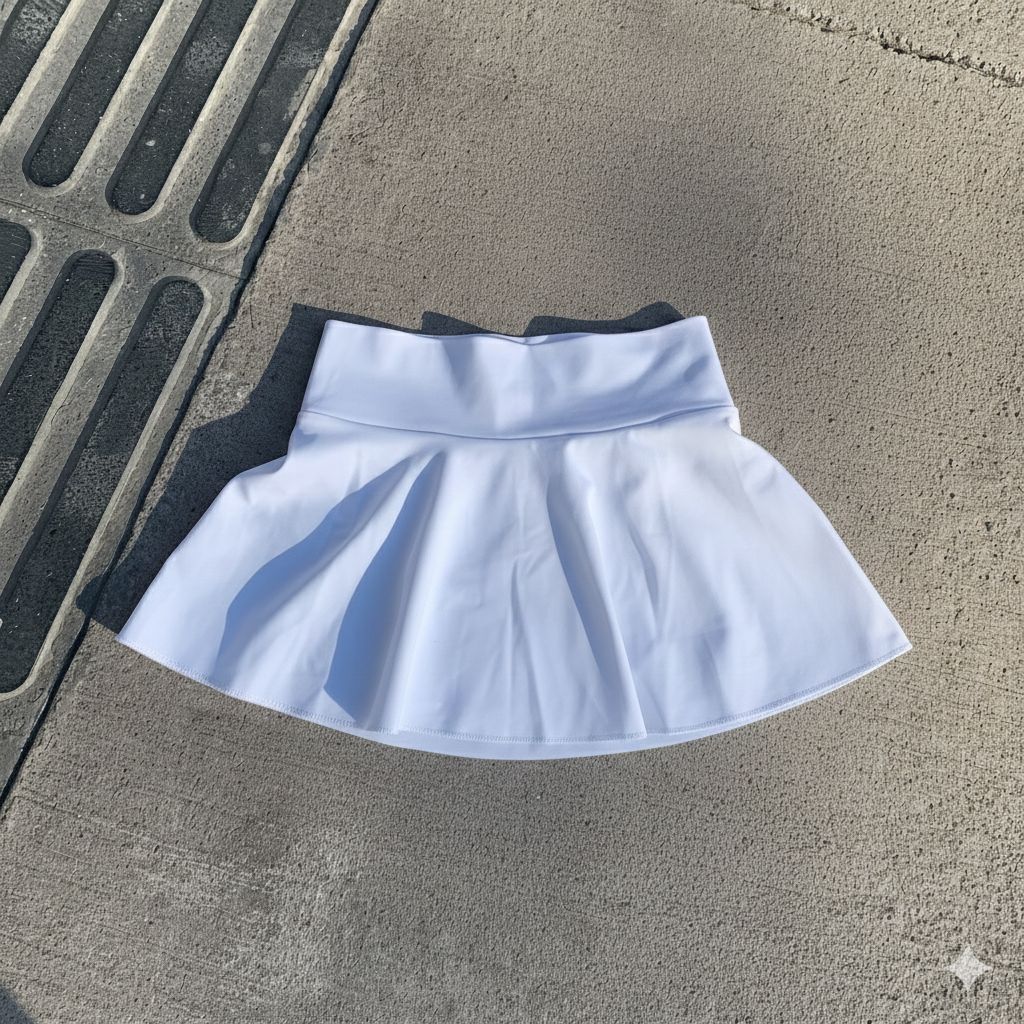 Falda short deportiva acampanada