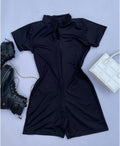 Enterito short/ mangas cortas Negro