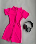 Enterito short/ manga corta Fucsia