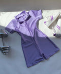 Enterito short/ mangas cortas Lila